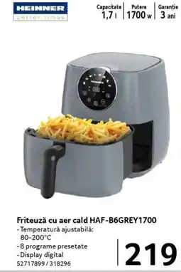 Selgros HEINNER Friteuză cu aer cald HAF-B6GREY1700 Ofertă