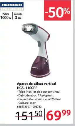 Selgros HEINNER Aparat de călcat vertical HGS-1100PP Ofertă