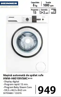 Selgros Mașină automată de spălat rufe HWM-H6010IVSMC+++ Ofertă