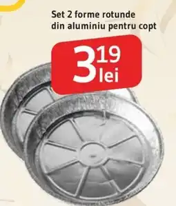 Supeco Set 2 forme rotunde din aluminiu pentru copt Ofertă