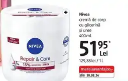 DM Nivea cremă de corp cu glicerinǎ şi uree Ofertă
