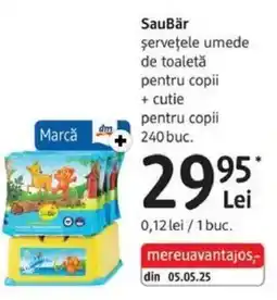 DM SauBär şerveţele umede de toaletă pentru copii + cutie pentru copii Ofertă