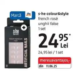 DM S-he colour&style french rosé unghii false Ofertă