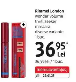 DM Rimmel London wonder volume thrill seeker mascara Ofertă