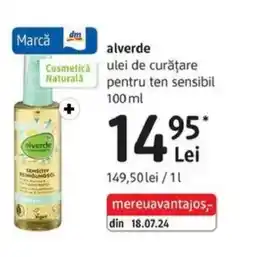 DM Alverde ulei de curăţare pentru ten sensibil Ofertă