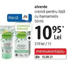 DM Alverde cremă pentru faţă cu hamamelis Ofertă