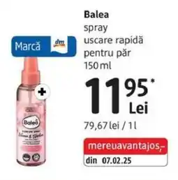 DM Balea spray uscare rapidă pentru păr Ofertă
