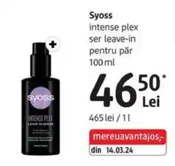 DM Syoss intense plex ser leave-in pentru păr Ofertă