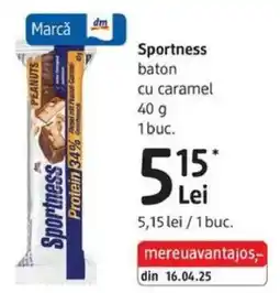 DM Sportness baton cu caramel Ofertă