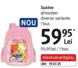 DM Susino ghiozdan diverse variante Ofertă