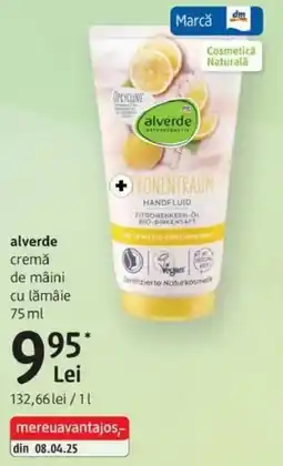 DM alverde cremă de mâini cu lămâie Ofertă