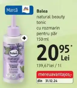 DM Balea natural beauty tonic cu rozmarin pentru păr Ofertă