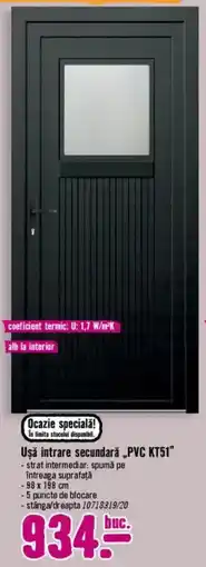 Hornbach Uşă intrare secundară „PVC KT51" Ofertă