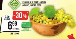 Mega Image Struguri albi fără sâmburi ambalat, import Ofertă