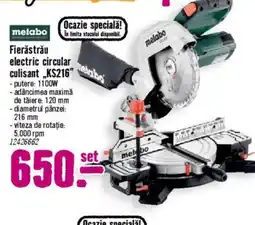 Hornbach Fierăstrău electric circular culisant „KS216" Ofertă