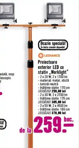 Hornbach LEDVANCE Proiectoare exterior LED cu stativ „Worklight" Ofertă