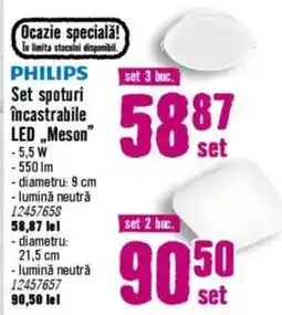 Hornbach PHILIPS Set spoturi încastrabile LED „Meson” Ofertă