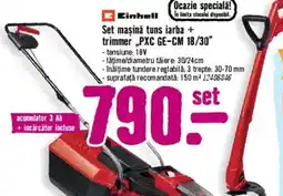 Hornbach Einhell Set maşină tuns iarba + trimmer PXC GE-CM 18/30" Ofertă