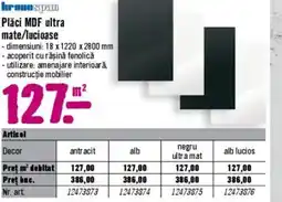 Hornbach Plăci MDF ultra mate/lucioase Ofertă