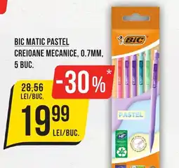 Mega Image Bic matic pastel creioane mecanice, 0.7mm Ofertă