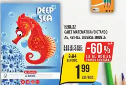 Mega Image HERLITZ Caiet matematică/dictando, a5, 48 file Ofertă