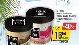 Mega Image La strada înghețată amaretto/ zmeură, lămâie, biscuiti/ căpşuni, cheesecake Ofertă