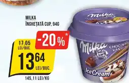 Mega Image MILKA Înghețată cup Ofertă
