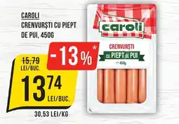 Mega Image CAROLI Crenvurști cu piept de pui Ofertă