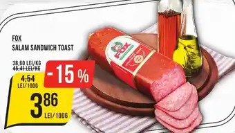 Mega Image FOX Salam sandwich toast Ofertă