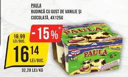 Mega Image PAULA Budincă cu gust de vanilie și ciocolată Ofertă