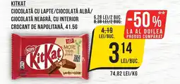 Mega Image KITKAT Ciocolată cu lapte/ciocolată albă/ ciocolată neagră, cu interior crocant de napolitană Ofertă