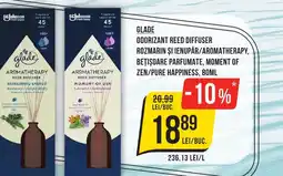 Mega Image Glade odorizant reed diffuser rozmarin şi ienupăr/aromatherapy, bețișoare parfumate, moment of zen/pure happiness Ofertă
