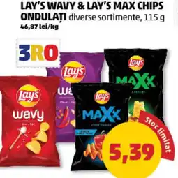 Penny Lay's wavy & lay's max chips ondulați Ofertă