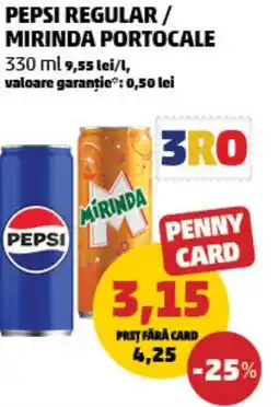 Penny Pepsi regular/ mirinda portocale Ofertă