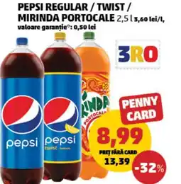 Penny Pepsi regular/ twist / mirinda portocale Ofertă
