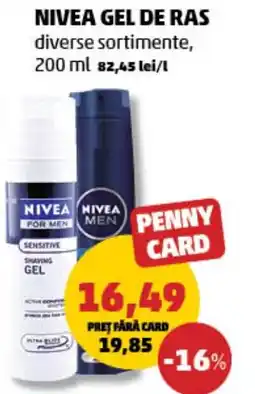 Penny Nivea gel de ras Ofertă