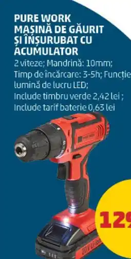 Penny Pure work maşină de gaurit şi înşurubat cu acumulator Ofertă