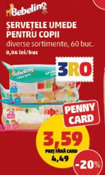Penny Bebelino Șervețele umede pentru copii Ofertă