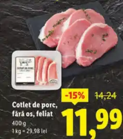 Lidl Cotlet de porc, fără os, feliat Ofertă