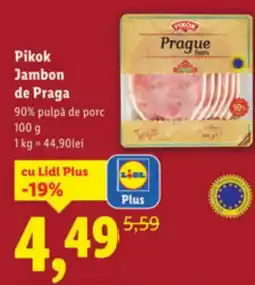 Lidl Pikok Jambon de Praga Ofertă
