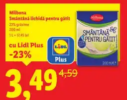 Lidl Milbona Smântână lichidă pentru gătit Ofertă