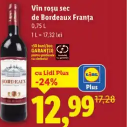 Lidl Vin rosu sec de Bordeaux Franța Ofertă