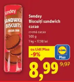 Lidl Sondey Biscuiți sandwich сасао Ofertă