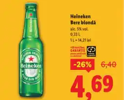 Lidl Heineken Bere blondǎ Ofertă