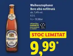 Lidl Weihenstephaner Bere albă nefiltratǎ Ofertă