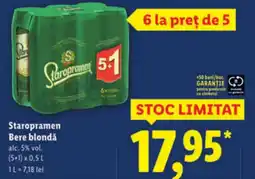 Lidl Staropramen Bere blondǎ Ofertă