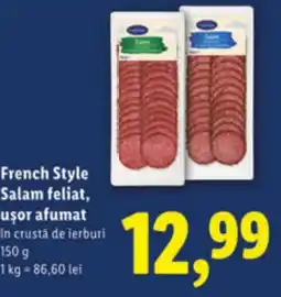 Lidl French Style Salam feliat, usor afumat Ofertă