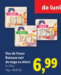 Lidl Duc de Coeur Batoane moi de nuga cu miere Ofertă