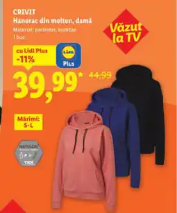 Lidl CRIVIT Hanorac din molton, damǎ Ofertă