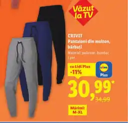 Lidl CRIVIT Pantaloni din molton, bărbați Ofertă
